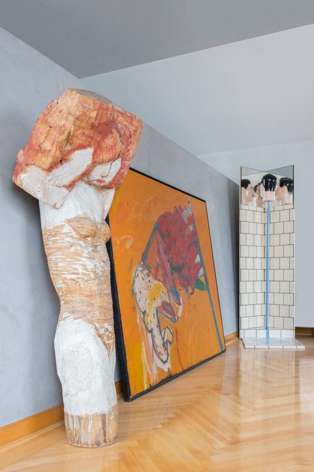 Božica Rađenović, ’Revealing’, 1989; Slobodan Trajković, ’Flag’, 1983; Dušan Otašević, ’Pissing happily, or, Blue Flux Flooding’, 1966. Courtesy Kolekcija Trajković; Belgrade, Serbia