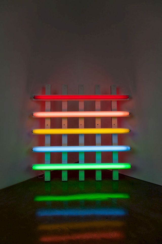 Dan Flavin, ‘Untitled (in honor of Leo at the 30th anniversary of his gallery), 1987 Untitled (to Charlotte), 1987’. Photo: Joseph Rynkiewicz – © Estate of Dan Flavin / VG Bild-Kunst, Bonn 2017