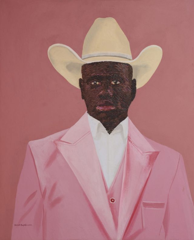 Samuel Olayombo, EMMET CHERRY BLOSSOM, 2022, Acrylic on canvas, 60 × 48 inch