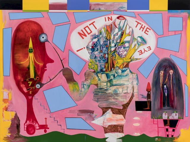 Gareth Sansom, Not in the eye, 2018, Oil and enamel on linen, 183 × 244 cm