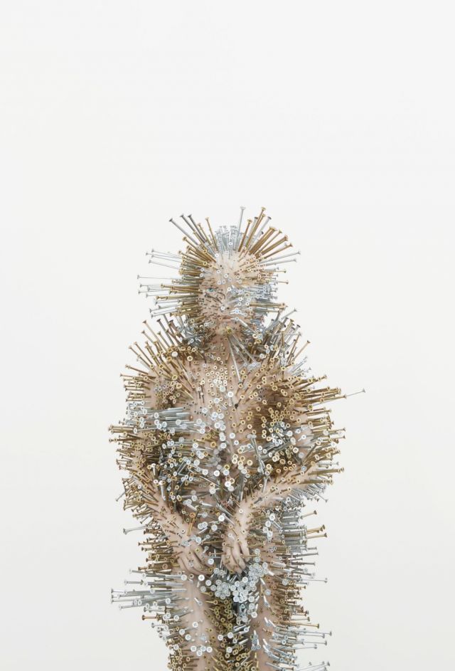 Thomas Hirschhorn, Nail-Antigone, 2013 Mannequin, wood, resin, screws, 164 × 75 × 68 cm