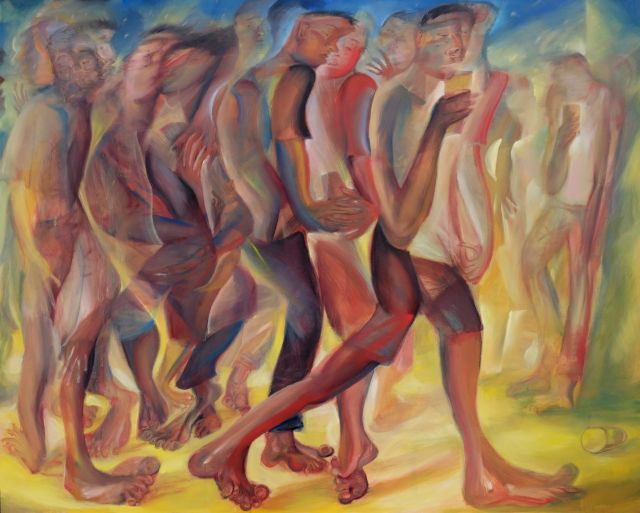 Alvin Ong, Night Walk, 2021, Oil on Canvas, 200 × 250 cm