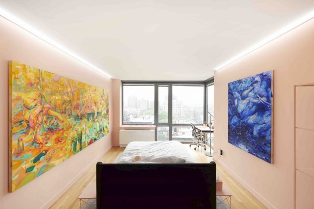 HyeGyeong Choi, Installation view from Invasion of Privacy, The Stolbun Collection LES, works pictured: (L) Nudle Party in NYC Subway to G Choi Ave; (R) She Bad