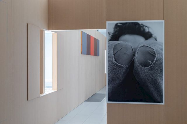 (l-r) MARTHE WÉRY, Untitled, 1989-1996. Museum Dhondt-Dhaenens; MICHEL FRANÇOIS, Posters (Selection), 1994-2005. Museum Dhondt-Dhaenens. Photo: Rik Vannevel