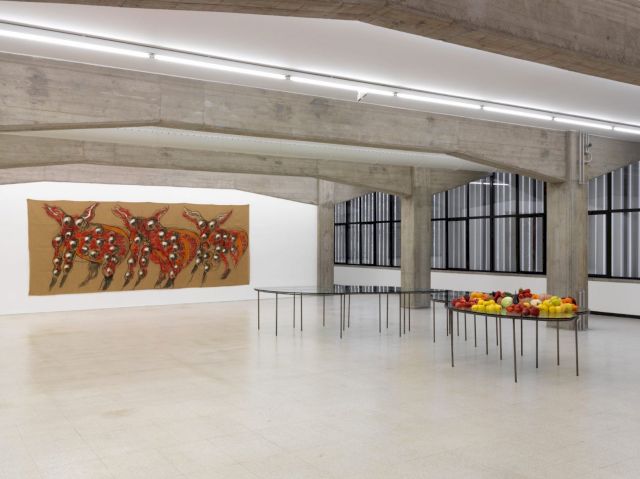 Collezione Maramotti, exhibition view, open space 1st floor with artworks by Mario Merz. Photo: C. Dario Lasagni