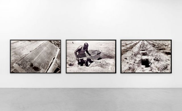 SANTIAGO SIERRA, 3000 hollows (triptych), 2002. Photo: Björn Behrens, courtesy the Peters-Messer Collection
