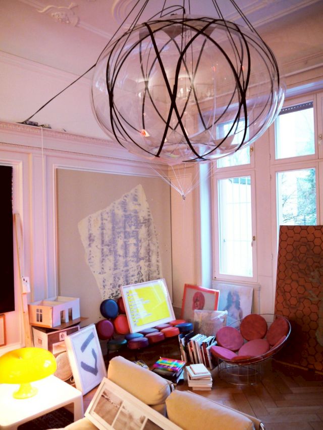 During re-decoration at Kennedyallee with works by DANIEL LERGON, JORINDE VOIGT, MICHAEL SAILSTORFER, TOMAS SARACENO, SARAH MAPLE & MAXIMILIAN ARNOLD. Courtesy Johanna & Friedrich Gräfling, sammlung FIEDE