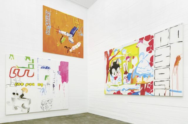 MICHAEL MAJERUS (v.l.t.r), Fuck off, 2000; non tox, 2000; no more, 1999. Courtesy Boros Collection, Berlin. Photo: NOSHE