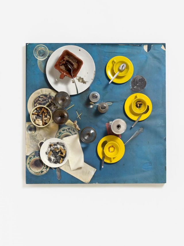 DANIEL SPOERRI, Aktion Rest (Tableau Piège). 1972