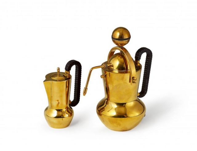 An Italian Art Deco espresso machine and coffee pot