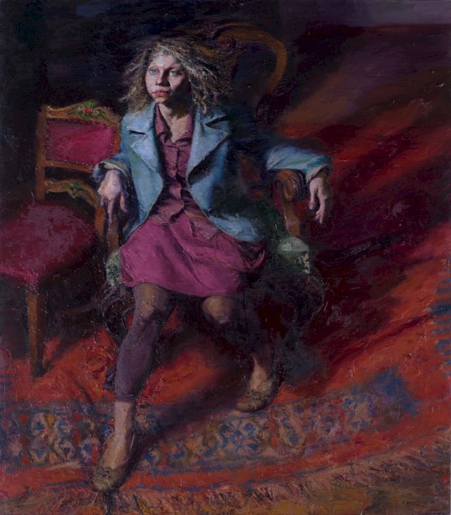 Stefanos Daskalakis, Natalia, 2009, oil on canvas, 160 x 140 cm. The Sotiris Felios Collection. Photo: Katoufas Brothers