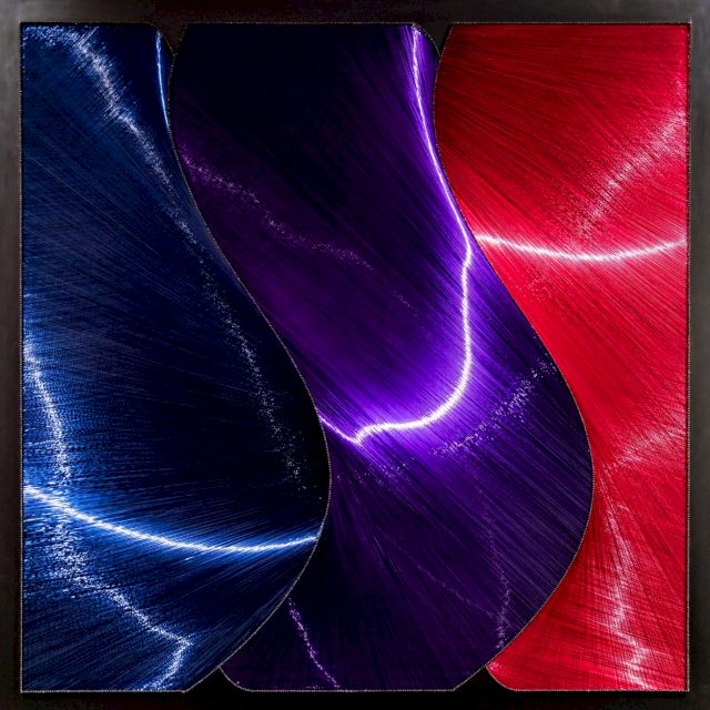 Gulay Semergioglu, Three S, 2011, wire, screws and wood on board, 175 cm x 175 cm