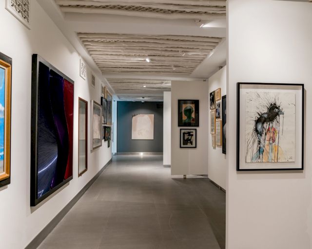 Various works on display in the old section of the old house, RAK Art Foundation, Riffa, Kingdom of Bahrain, 2022