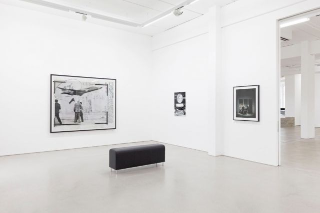 (l–r) THOMAS RUFF, press++20.33, 2015; BENJAMIN DITTRICH, KEN17-SW, 2016; ANDREAS MÜHE, Mühe für Diekmann, 2009 (installation view of the exhibition "NEW ACQUISITIONS – Hildebrand Collection", 1 February – 7 May 2017, G2 Kunsthalle Leipzig). © the artists; G2 Kunsthalle Leipzig; VG Bild- Kunst, Bonn 2017. Photo: Dotgain.info