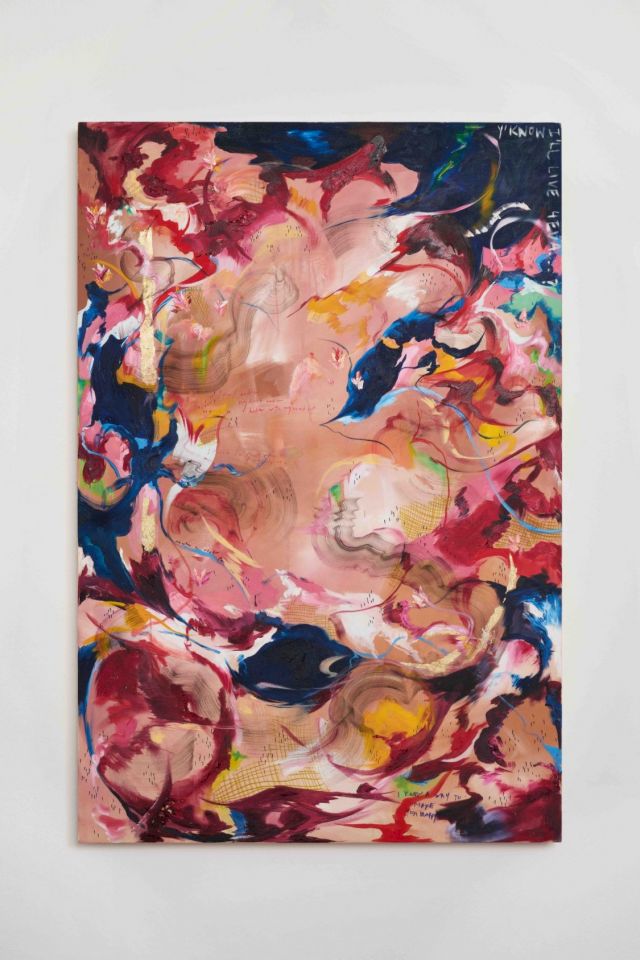 Michaela Yearwood-Dan, A wish for you, 2021, oil and gold leaf on canvas, 150 x 100 cm