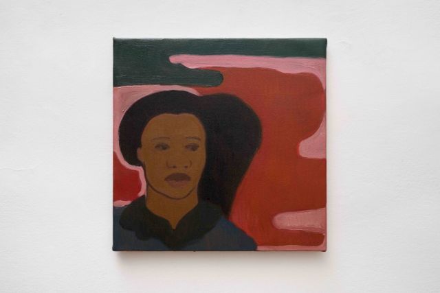 Sahara Longe, Ghost sketch, 2021, oil on jute, 40 x 40 cm