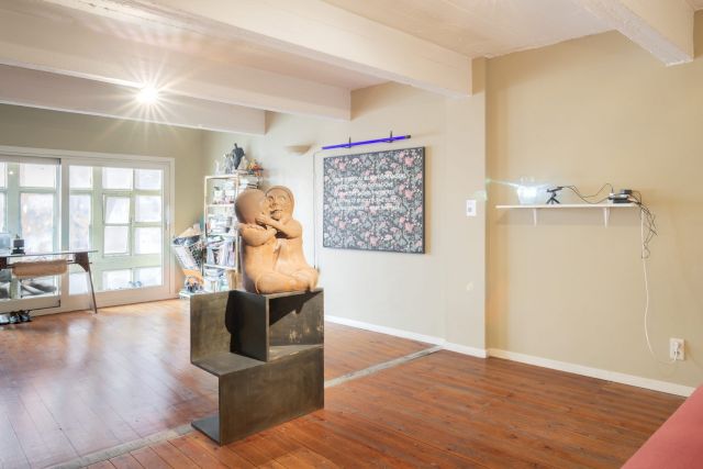 Nathan Mabry, A Very Touching Moment (Pitching A Tent), 2006 and Christian Camacho, The Dream’s Prototype, 2019