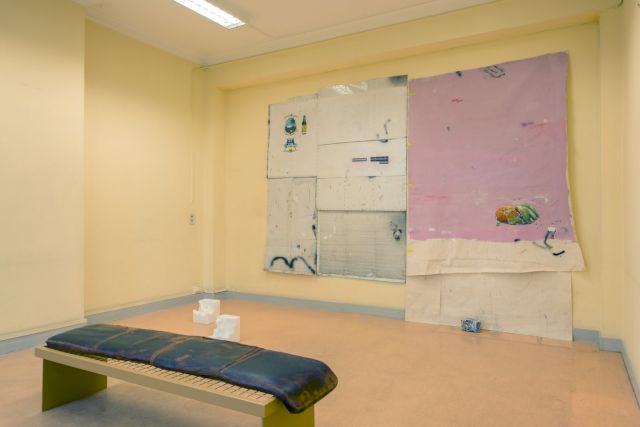 (l–r)LOUP SARION, Do Not Lie to Me, 2016; NICOLAS MOMEIN, Incomplete Closed Cube Aliboron L'a Digéré, 2016; PAULO NIMER PJOTA, Oferenda, Paisagem E Guerra (Offering, Landscape and War), 2014