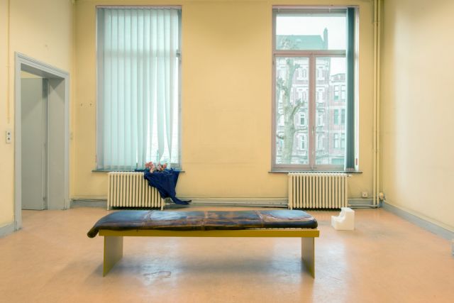 (front) LOUP SARION, Do Not Lie to Me, 2016; (l–r) JEAN-ALAIN CORRE, Psycho-Building; Johnny, épisode 9: Billie Jean, 2013; NICOLAS MOMEIN, Incomplete Closed Cube Aliboron L'a Digéré, 2016