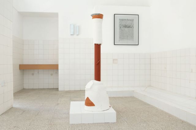 NAPK - THR // NIC INTONATIONS, exhibition view, PARTY Contemporary, Nicosia with PHANOS KYRIACOU, This Case is in Process of Arrangement, 2017. Photo: Antonis Minas