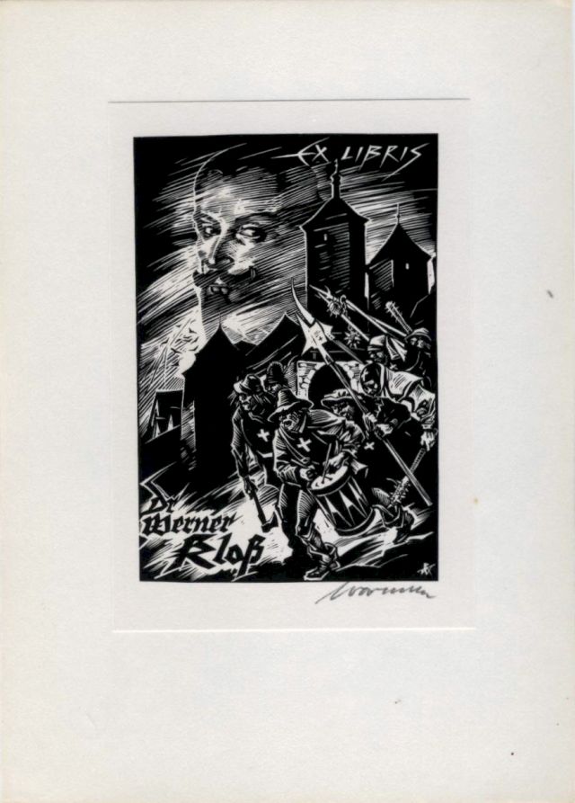 HELMUT ACKERMANN, Ex Libris, 1980. Courtesy Primo Piano LivinGallery, Italy