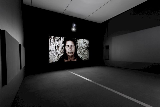 SHIRIN NESHAT, Tooba, 2002 (installation view at The Broad). Photo: Joshua White / JWPictures.com