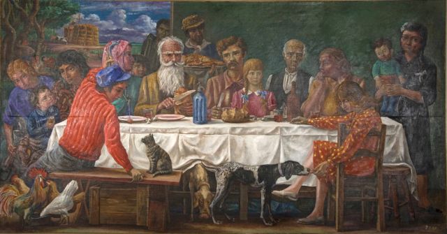 ANTONIO BERNI, Sunday at the Farmhouse or The Lunch, 1945-1971. Colección de Arte Amalia Lacroze de Fortabat