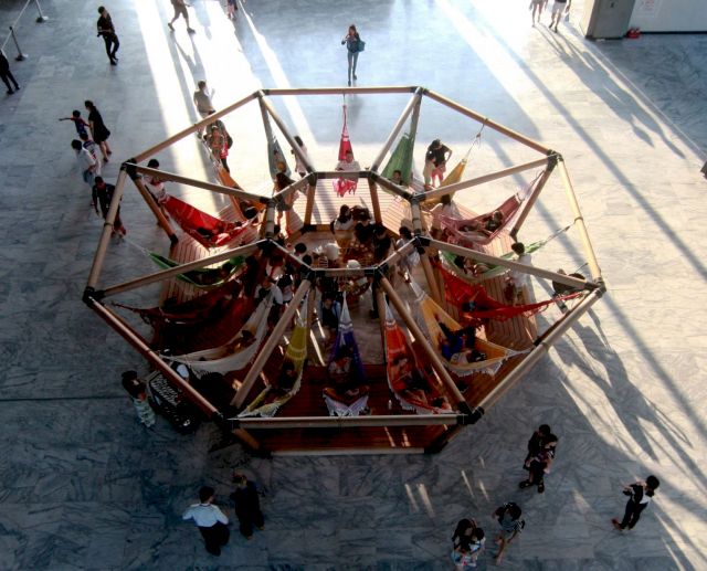 OPAVIVARÁ!, Formosa Decelerator, 2014 (installation view 9th Tapei Biennial, Taipei). Courtesy Gentil Carioca, Sao Paulo