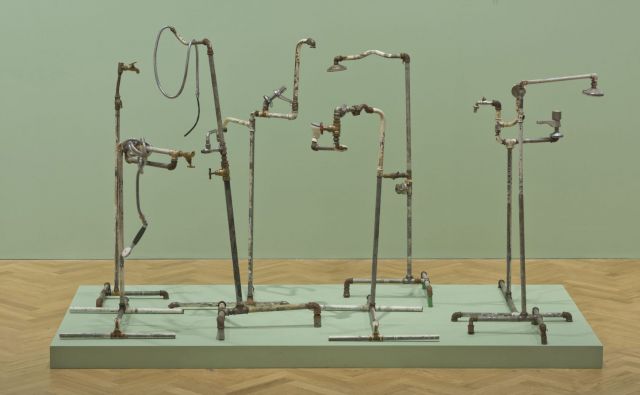 YTO BARRADA, Plumber Assemblage, 2015 (installation view, Faux Guide, Pace Gallery, London). Photo: Damian Griffiths, ©Yto Barrada, Courtesy Pace Gallery