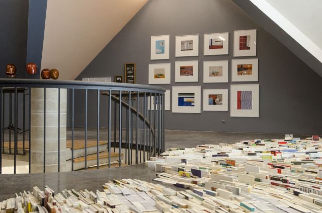 (l-r) JONATHAN CALLAN, ACHIM RIETHMANN, ARASH HANAEI, JÖRG SASSE (installation view at REALITY CHECK, Kunstraum Potsdam)