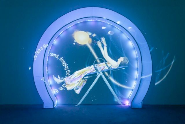 SHANA MOULTON, Inversion Therapy, 2019, exhibition view Zabludowicz Collection, London. Courtesy the artist and Zabludowicz Collection. Photo: Tim Bowditch