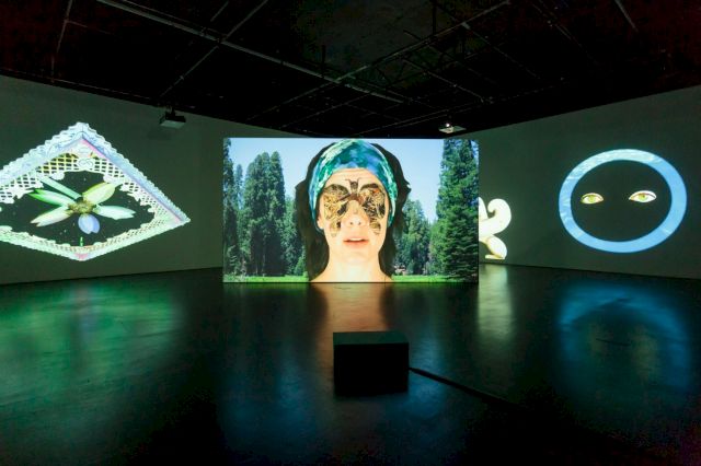 SHANA MOULTON, (with Nick Hallett), Whispering Pines ∞, 2018, exhibition view Zabludowicz Collection, London. Courtesy the artist and Zabludowicz Collection. Photo: Tim Bowditch