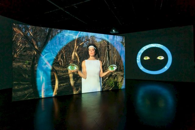 SHANA MOULTON, (with Nick Hallett), Whispering Pines ∞, 2018, exhibition view Zabludowicz Collection, London. Courtesy the artist and Zabludowicz Collection. Photo: Tim Bowditch