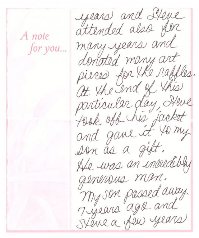 To The New Owner Of This Jacket, letter (page 3), 2013. Courtesy Steppacher Collection