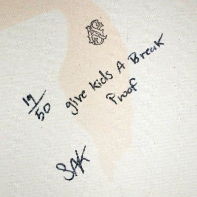 STEVE KAUFMAN, signature on J.F.Kennedy (edition of 50 GKAB). ©Steve Kaufman Art Licensing LLC