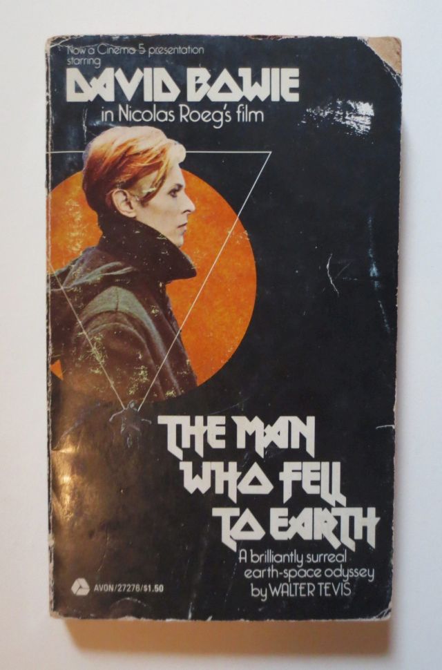 'The Man Who Fell to Earth' by Walter Tevis (Avon Paperbacks, 1976); David Bowie played the lead character in the film version of the book