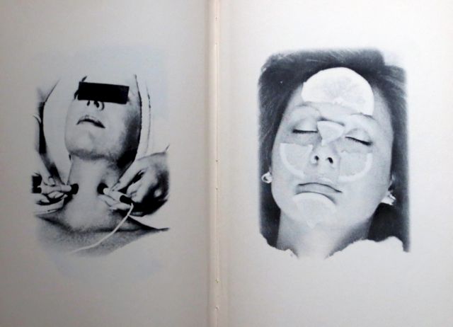 ANNETTE MESSAGER, Les Tortures Volontaires, 1974. Artist’s book, edition of 600. While there is a charming kitsch element to Playboy’s calendars of the 60s and 70s, artists like Messager were critiquing the sexist and objectifying portrayals of women in the media. This books consists of found images of women undergoing an array of strange beauty and fitness treatments