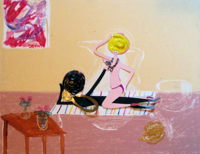 DEVIN TROY STROTHER, “Guuuuurl, you never told me you was Jewish, tho," said Maurice to Madeline”, 2013. References to both traditional still-life and odalisque painting, but also pokes fun at the notion that Jewish women are strongly attracted to Black men