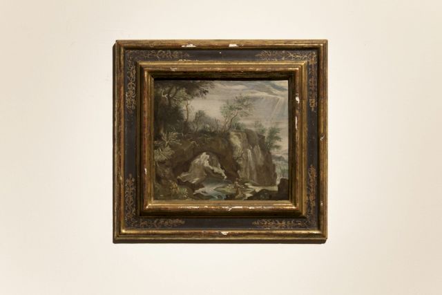 ANONYMOUS, A rocky landscape with Saint Francis receiving the stigmata, another figure looking on, c. 1570-90. Courtesy the artist and M WOODS