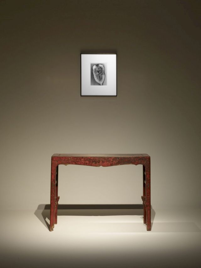 NOBUYOSHI ARAKI, Erotos, 1993/2015; Red lacquered lute table, Ming dynasty, 16th Century