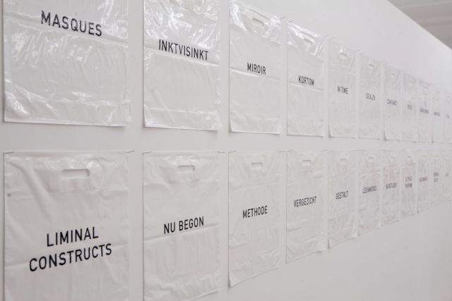 BOB LENS, Text bags , 2016. Photo: Tineke Schuurmans