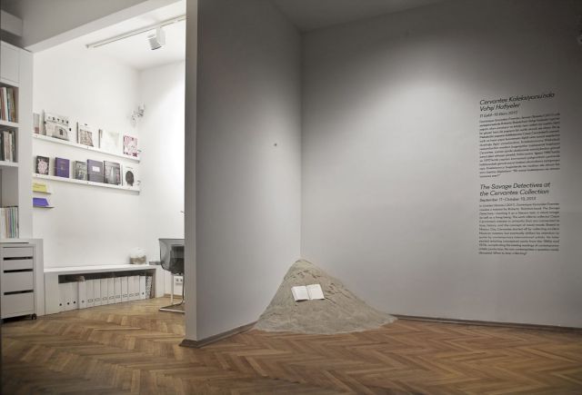 DOMINIQUE GONZALEZ-FOERSTER, Untitled (Bolaño), 2011, from the exhibition "The Savage Detectives at the CervantesCollection" at collectorspace, 2013. Photo: Sevim Sancaktar