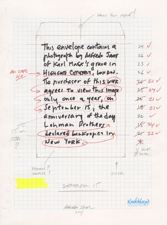 ALFREDO JAAR, Study for September 15th, 2009. Courtesy the artist