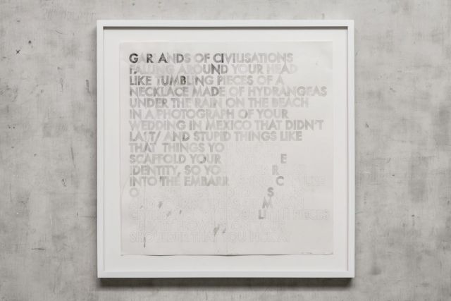 ROBERT MONTGOMERY, Garlands of Civilizations, 2012. Courtesy the Office Gallery. Photo: Antonis Minas