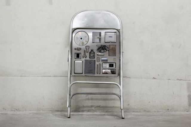 NAZGOL ANSARINIA, Metal chair, from the "Private Assortment" series, 2013. Courtesy the Office Gallery. Photo: Antonis Minas