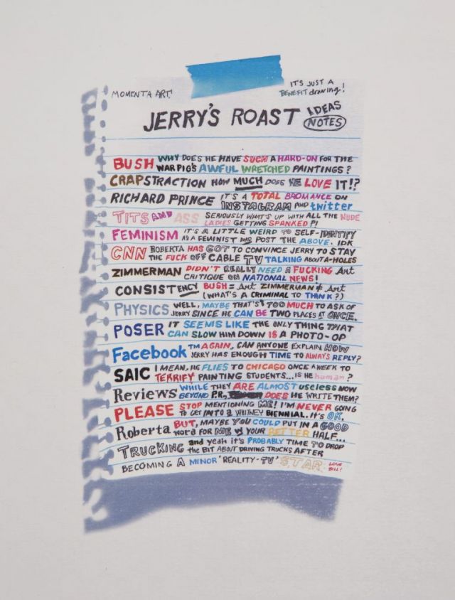 WILLIAM POWHIDA, Things to Stop Doing, 2015. Courtesy the artist; Postmasters, New York; The Stolbun Collection