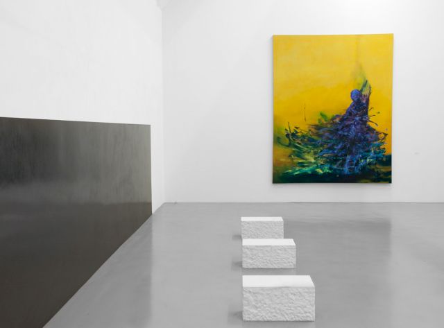(l-r) MICHAEL SCHMEICHEL, Ohne Titel, 2013/14; ARNE RAUTENBERG, Japanischer Holzschnittgarten, 2010. Courtesy Sammlung Reinking