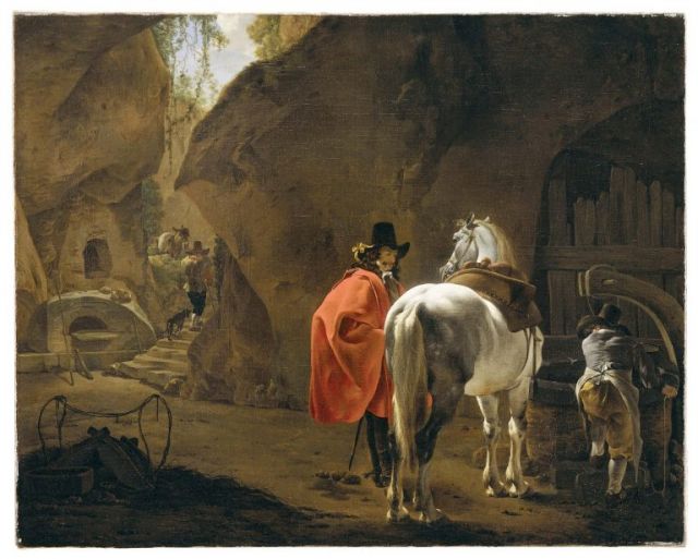 JAM ASSELIJN, Reiter am Brunnen in einer Felsenkluft, after 1648