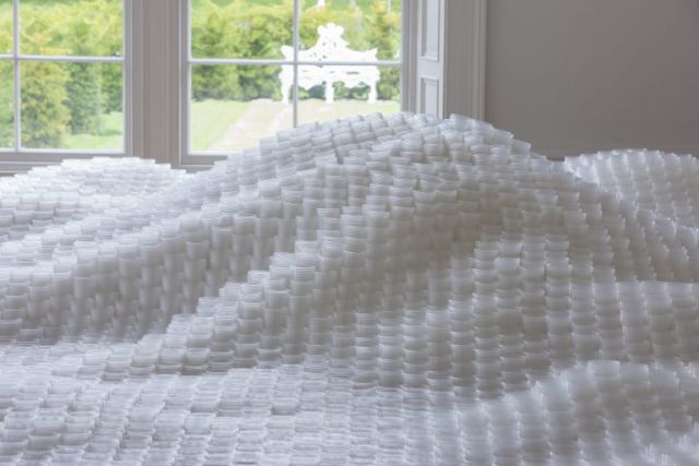 TARA DONOVAN, Untitled (Plastic Cups), 2006. Courtesy Jupiter Artland, Photo: © Ruth Clark