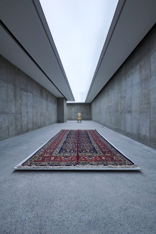 Installation view of NAZGOL ANSARINIA, The Room Becomes a Street, 2019, at Argo Factory, Pejman Foundation, Tehran. Photo: Hamid Eskandari & Shima Mirsaeidi